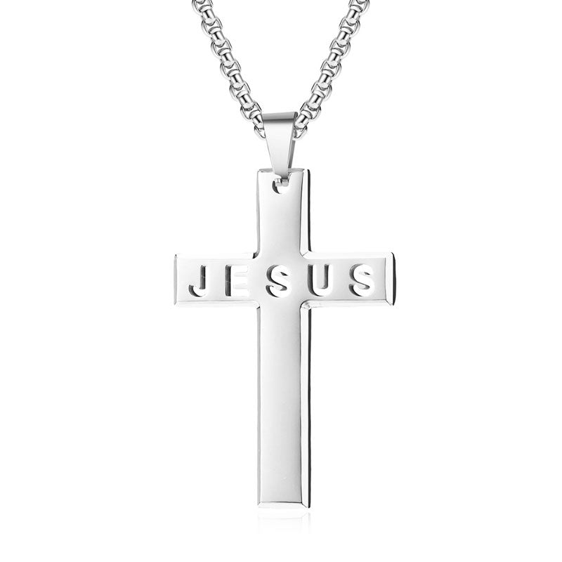 Jesus Stainless Steel Cross Necklace