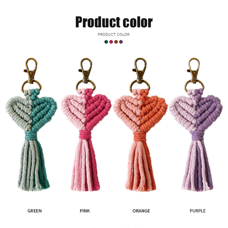 Valentine's Day Tassel Keychain Peach Heart Heart