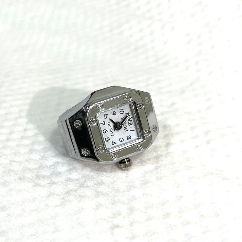 Alloy Case Ring Watch