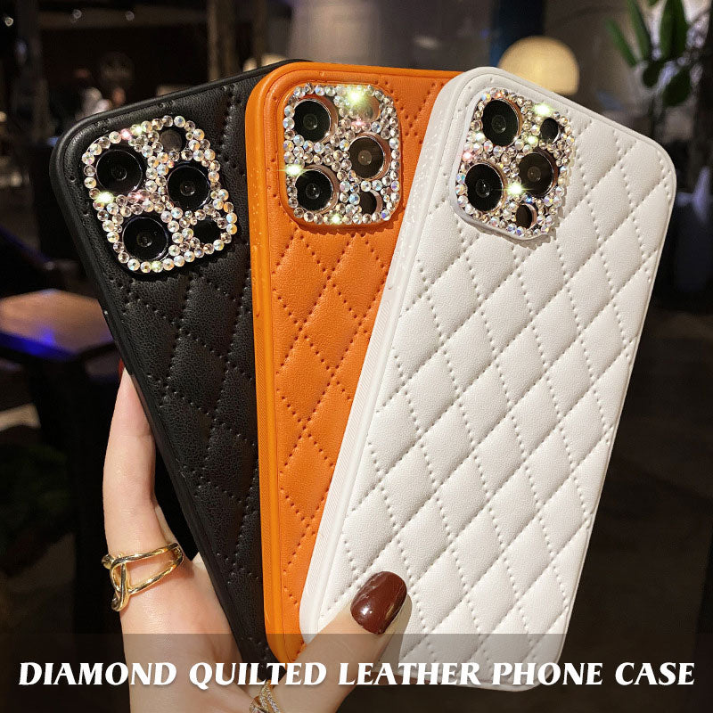 Diamond Quilted Leather Phone Case