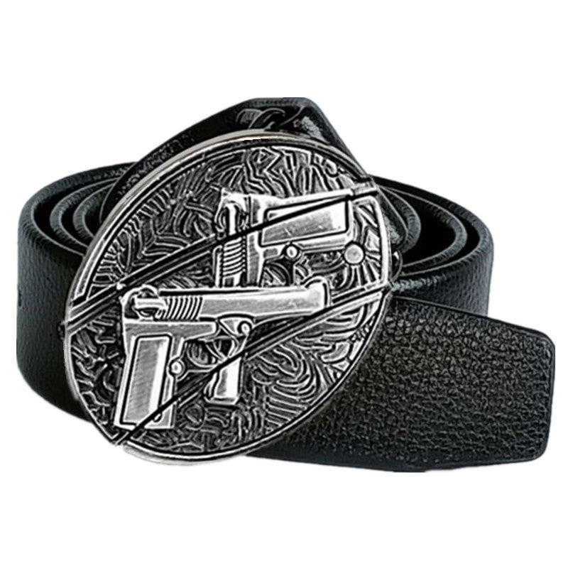 Men's Leather Defensive Punk Belt Knife