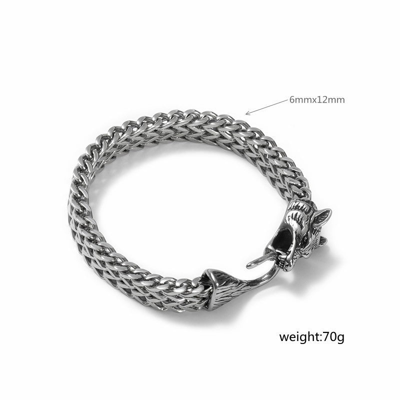 Titanium Steel Wolf Bracelet