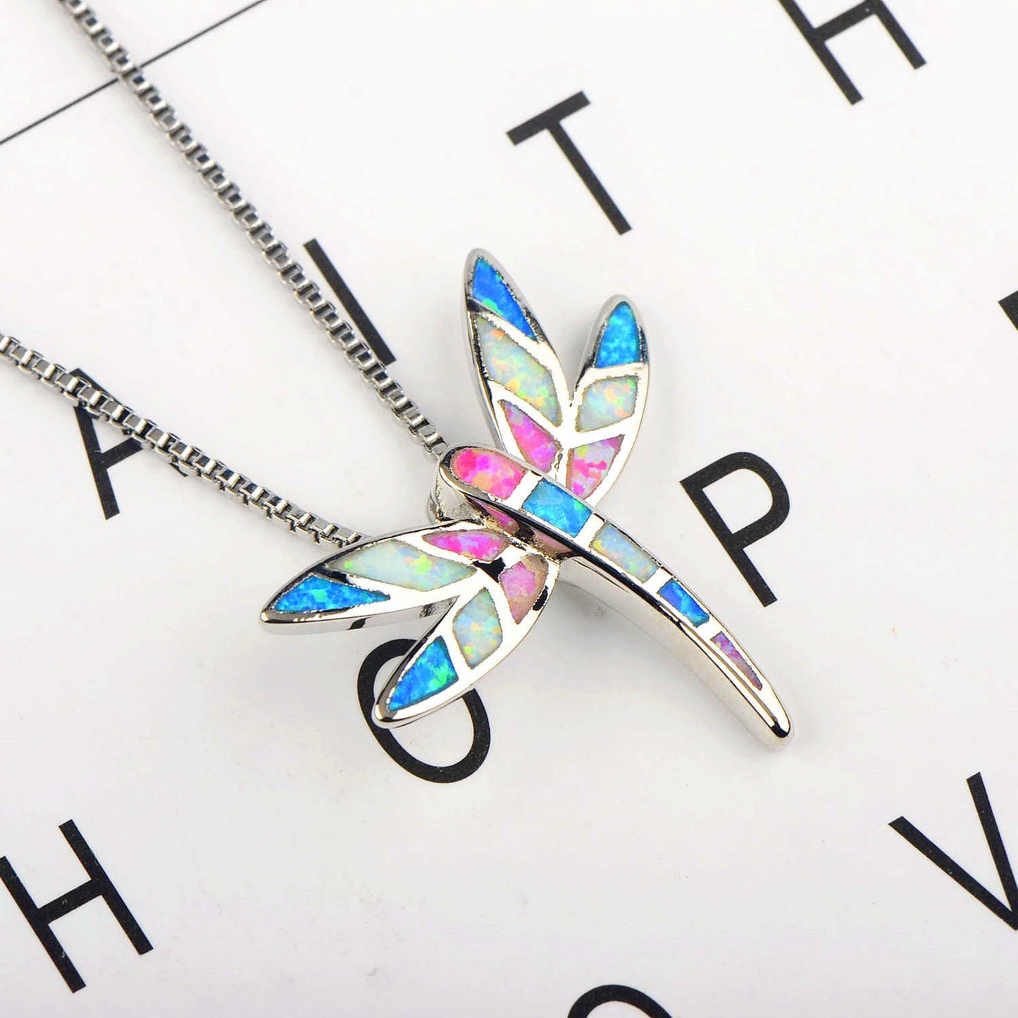 Colored Dragonfly Necklace