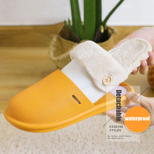 Cotton Slippers for Men Autumn and Winter Indoor Removable