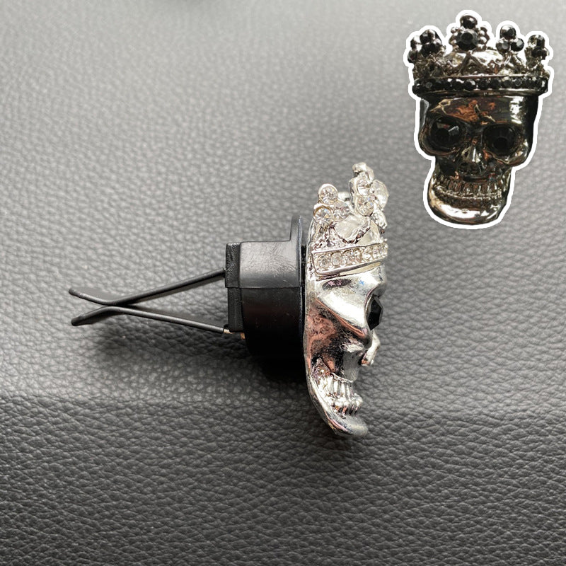 Retro Metal Skull Car Air Vent Perfume Clip