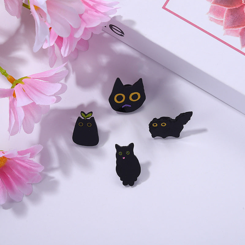 Black Cat Animal Brooch