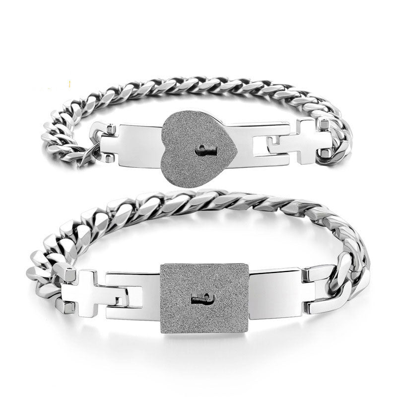 Bracelet with Lock Key Bracelet Set（2 Pcs）