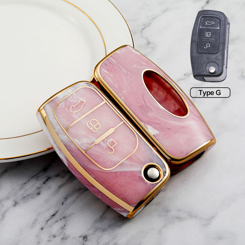 For Ford-Car Rhinestone Keychain Key Case