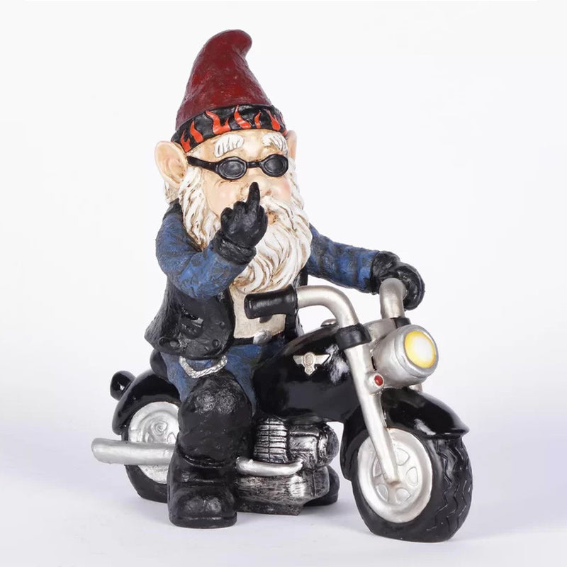 Gnome Dwarf Motorcycle Statue