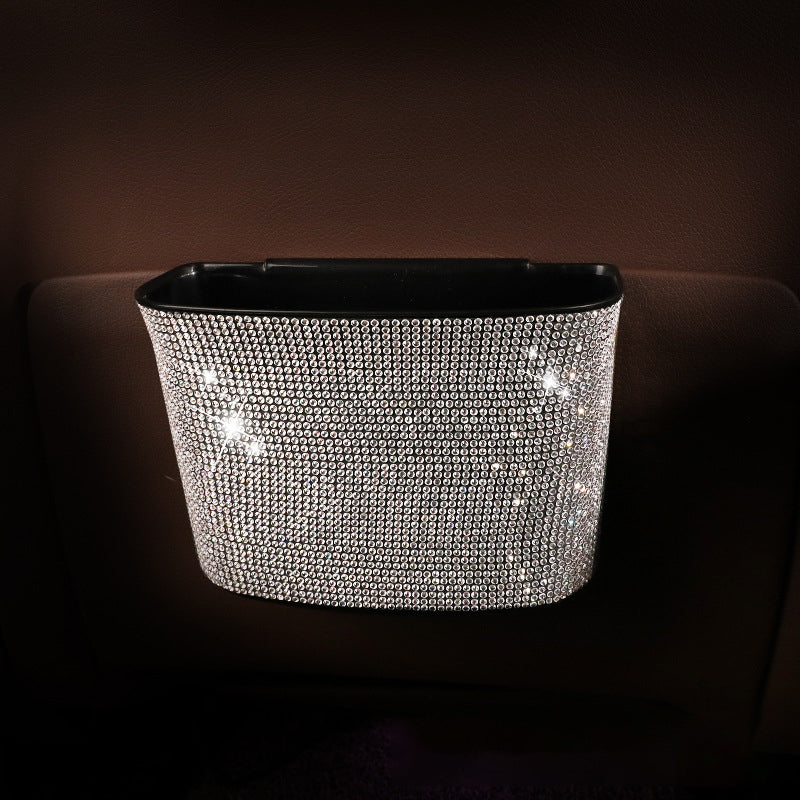 Car Diamond Studded Trash Can