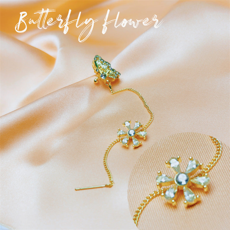 Butterfly Flower Ear Cuffs