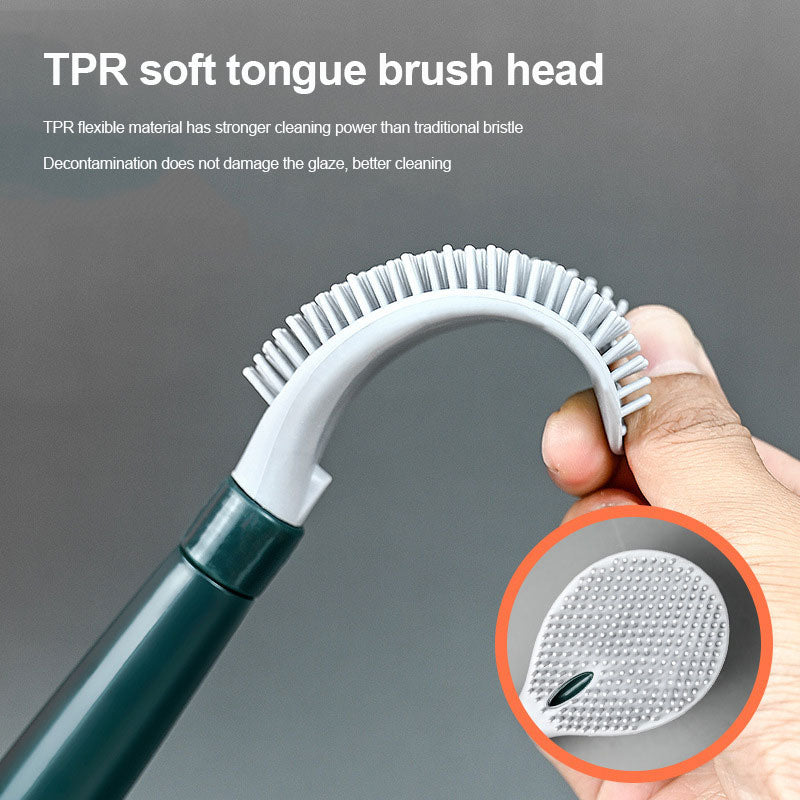 Perforation-free Hydraulic Toilet Brush with Long Handle