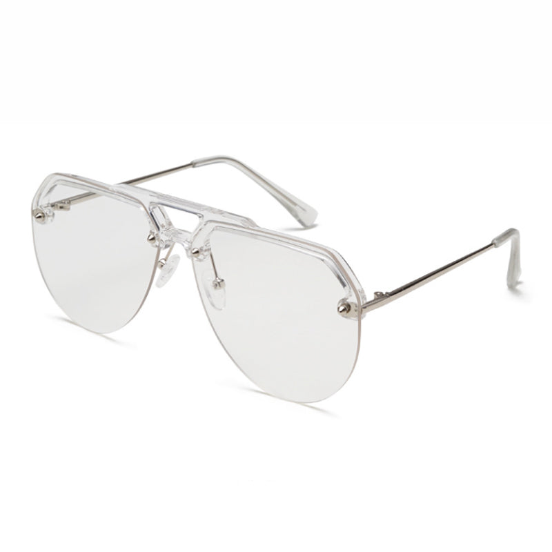 Folbom - Oversized Semi-Rimless Aviator Sunglasses