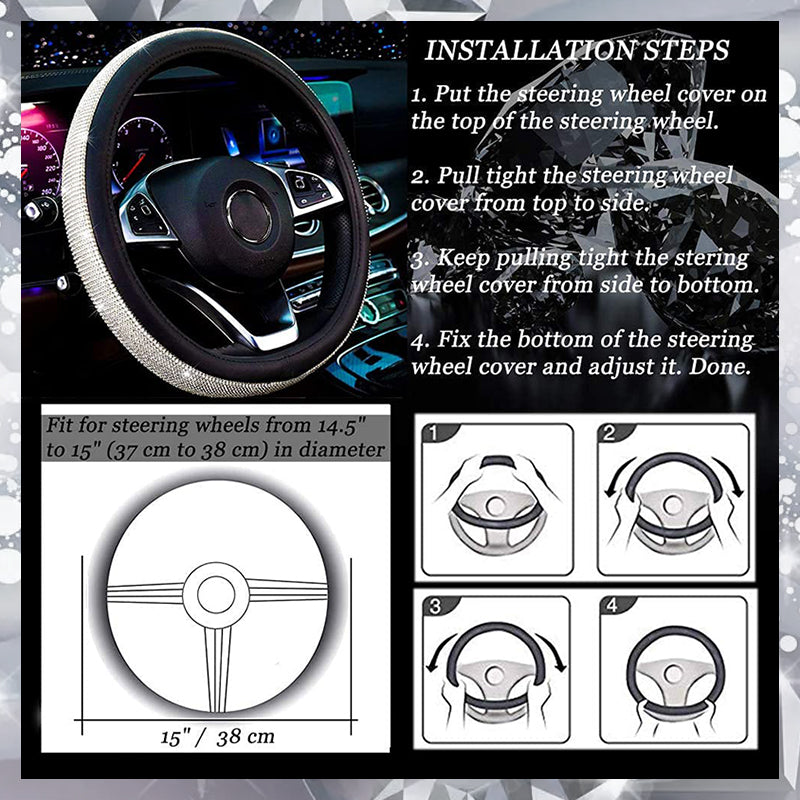 Rhinestone Steering Wheel Cover