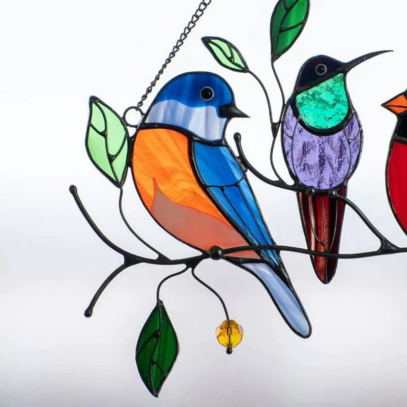 Birds Stained Glass Window Hangings