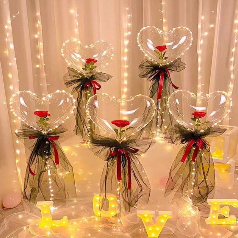 LED Luminous Balloon Rose Bouquet