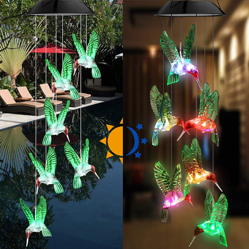 Solar Hummingbird Wind Chimes