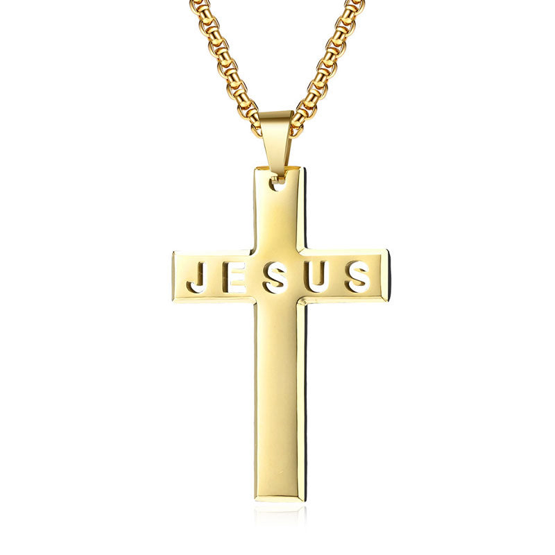 Jesus Stainless Steel Cross Necklace