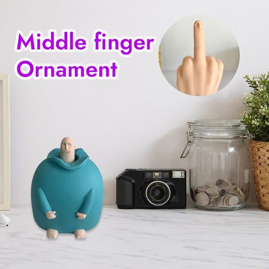 Little Blue Fat Middle Finger Ornament