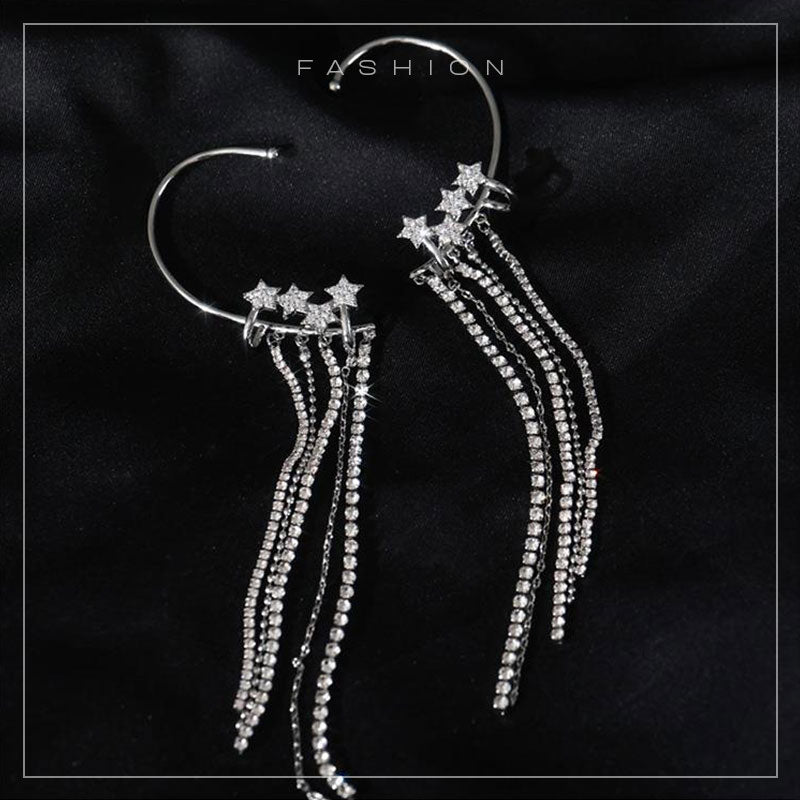 Luxurious Sparkling Rhinestone Clip On Earrings