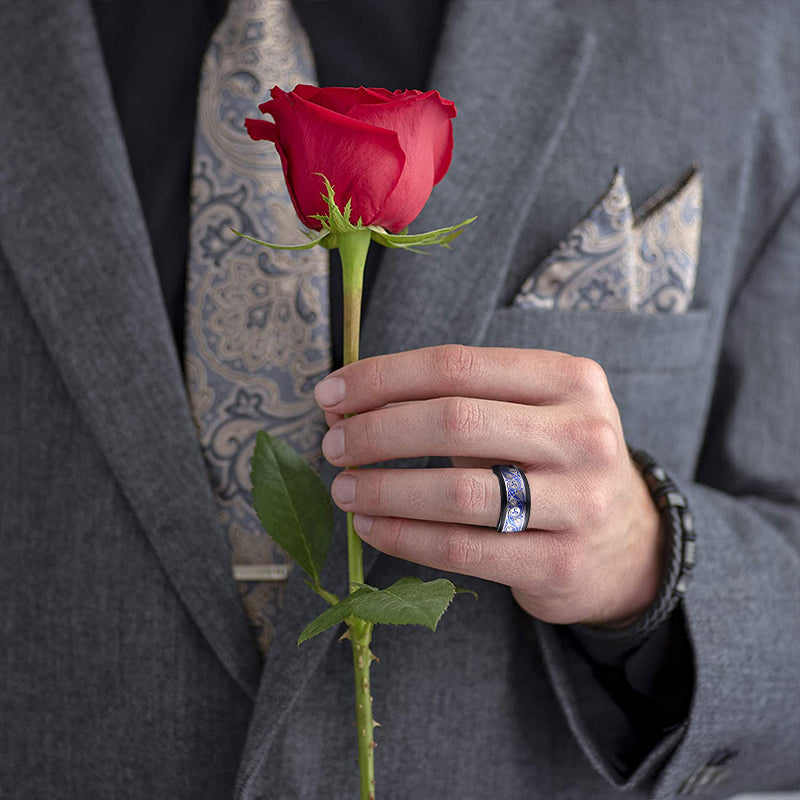 Folbom - Black Inlaid Blue Base Ring