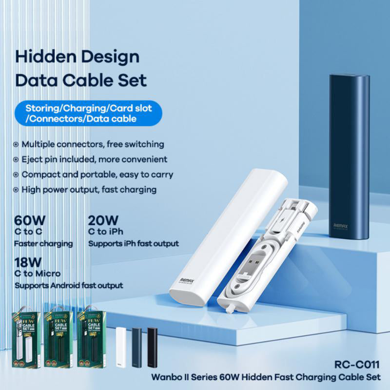 Hidden Multi-function Fast Charging Data Cable Set Storage Box