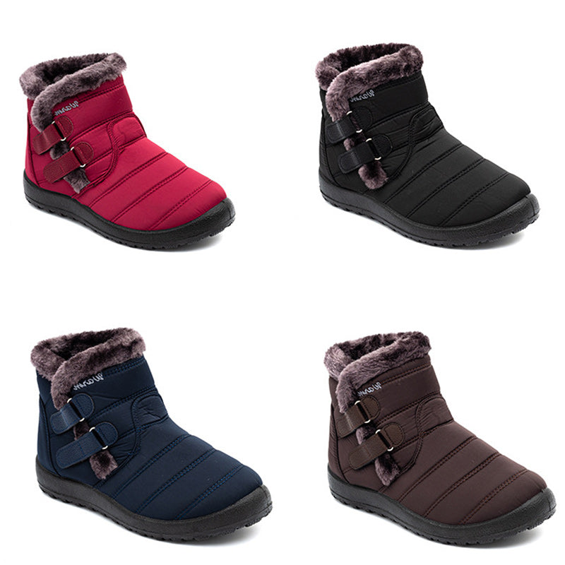 Waterproof Warm Plush Fleece Lining Slip On Snow Boots