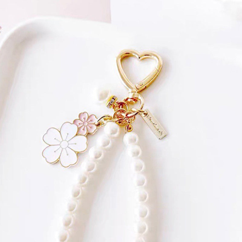 Double Sided Cherry Blossom Key Ring