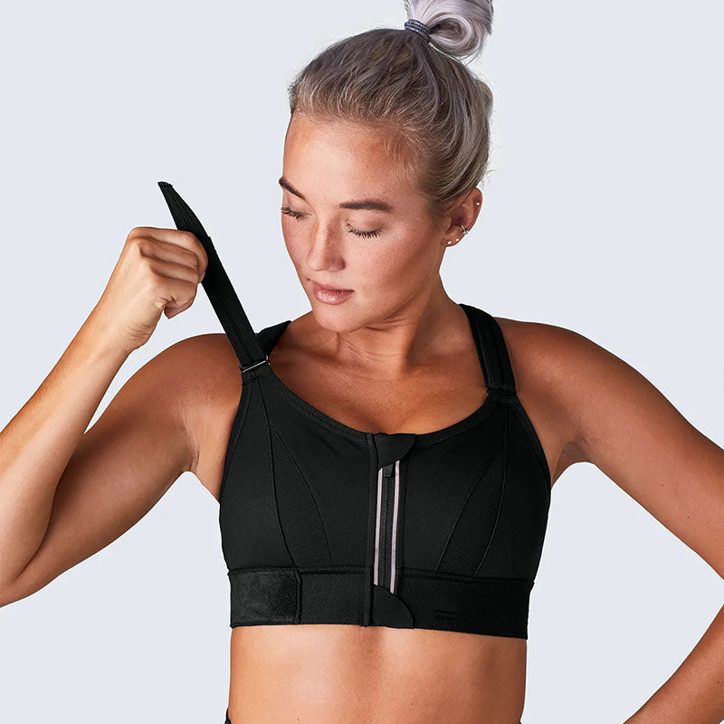 Plus Size Velcro Front Zip Sports Bra