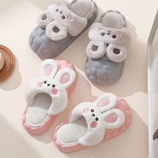 Cute Waterproof Removable Cotton Slippers