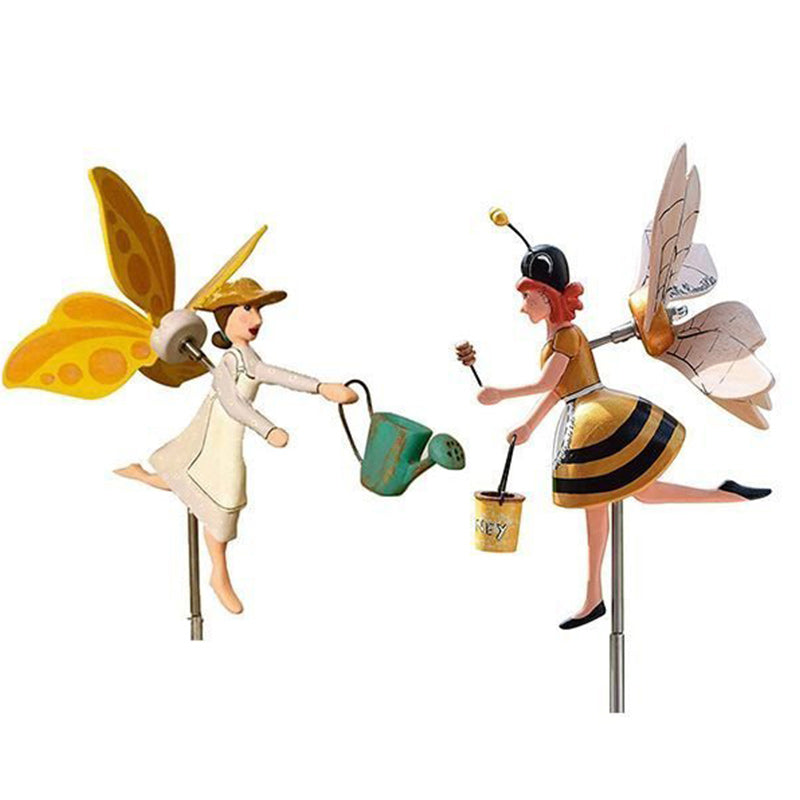 Miss Bee Garden Art Decor Whirligigs Wind Spinners