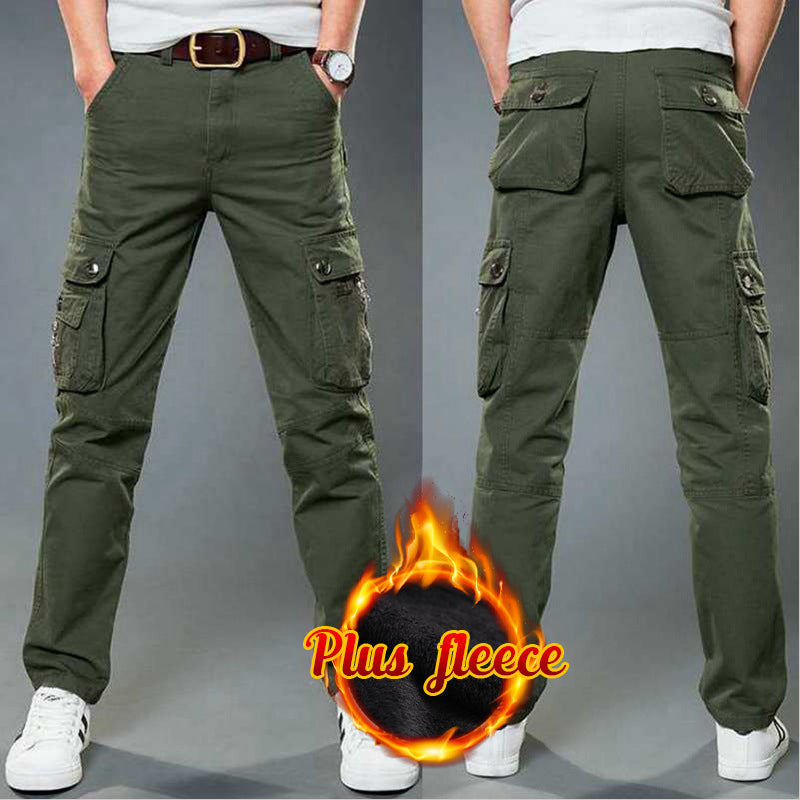 Winter Thickened Multi-Bag Pants