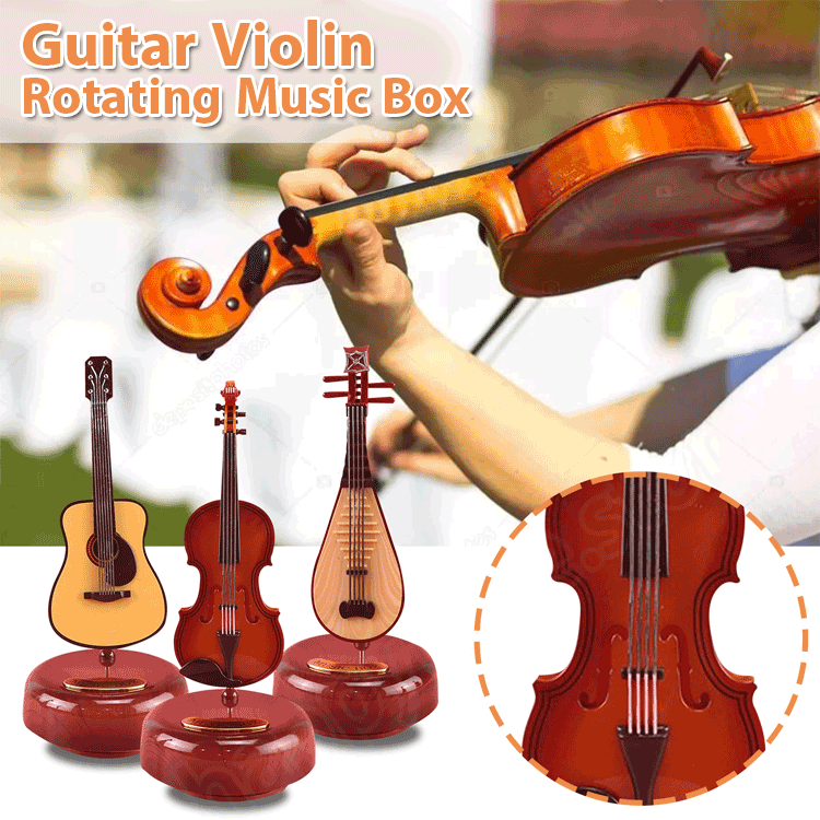 Guitar Violin Rotating Music Box