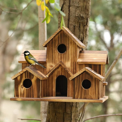 6 Hole Handmade Bird House - GIFT FOR NATURE LOVERS