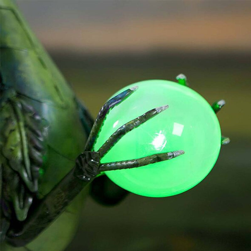 Green Dragon Statue with Solar Pearl