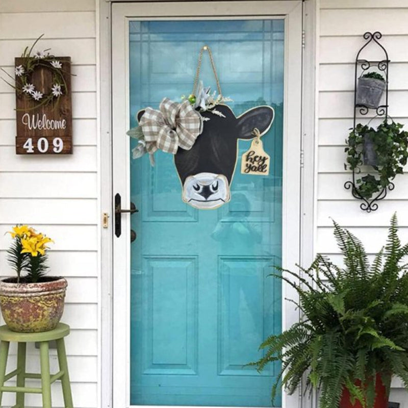 Cow Head Wooden Door Knocker