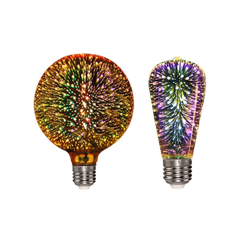 3D Colorful LED fireworks Light Bulb