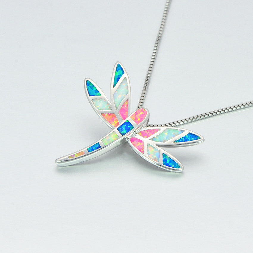 Colored Dragonfly Necklace