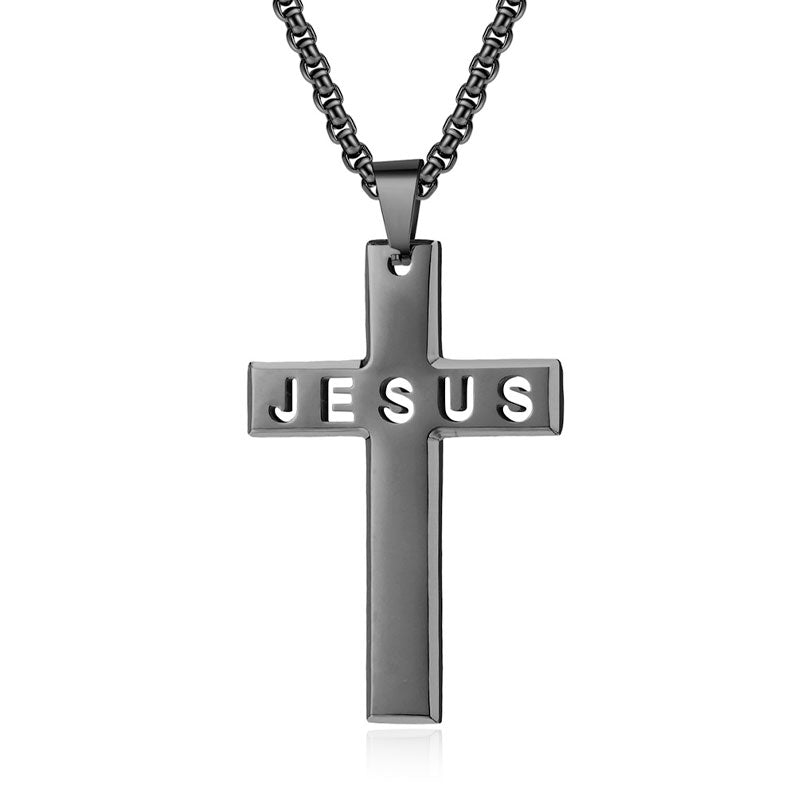 Jesus Stainless Steel Cross Necklace