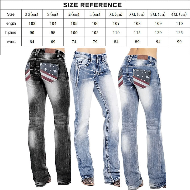 American Flag Stretch Washed Bootcut Jeans