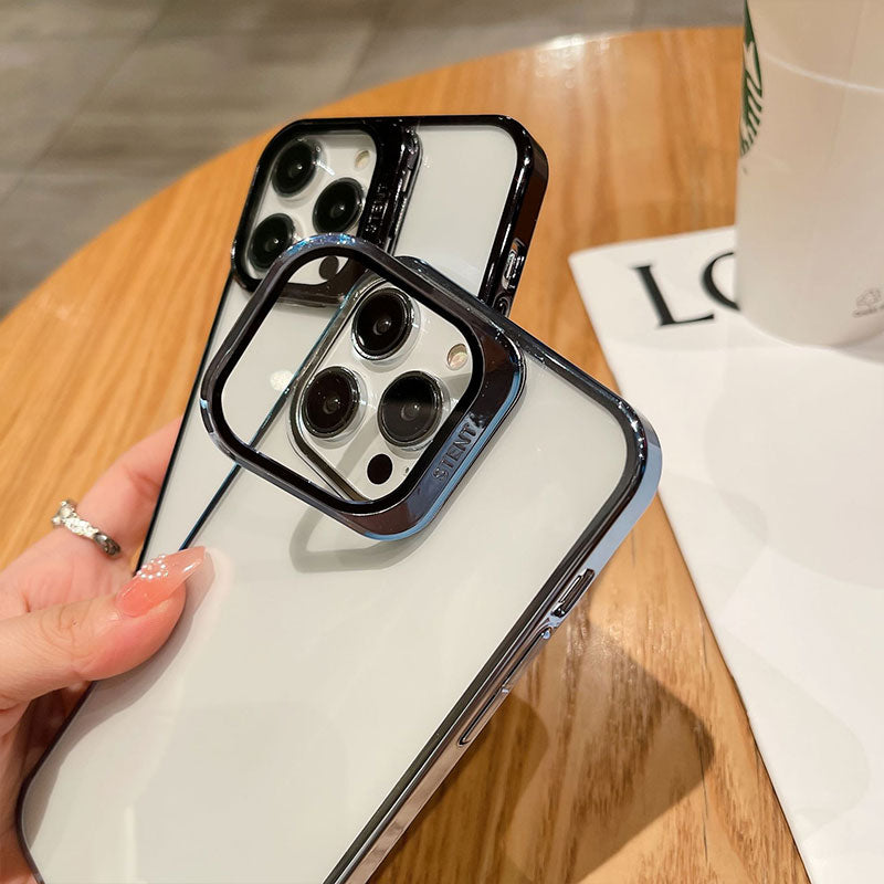 Transparent PC Lens Holder Phone Case