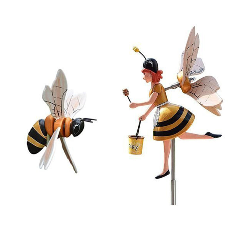 Miss Bee Garden Art Decor Whirligigs Wind Spinners