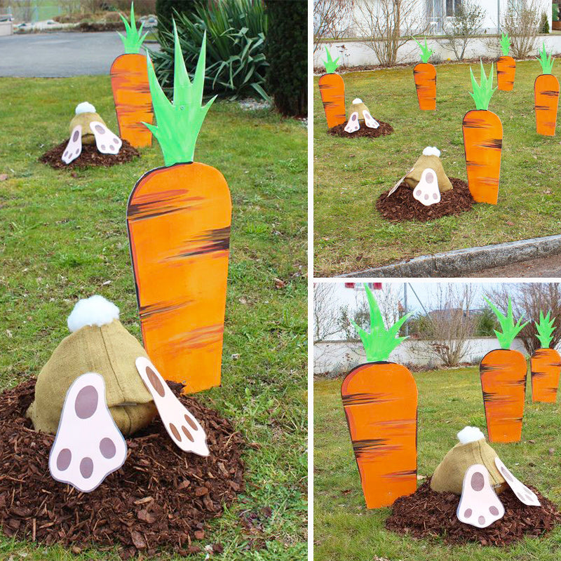 Easter Bunnies and Carrots Ornaments