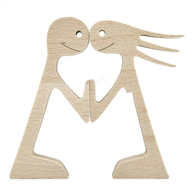 Wooden Sculpture Of Standing Men And Women💏