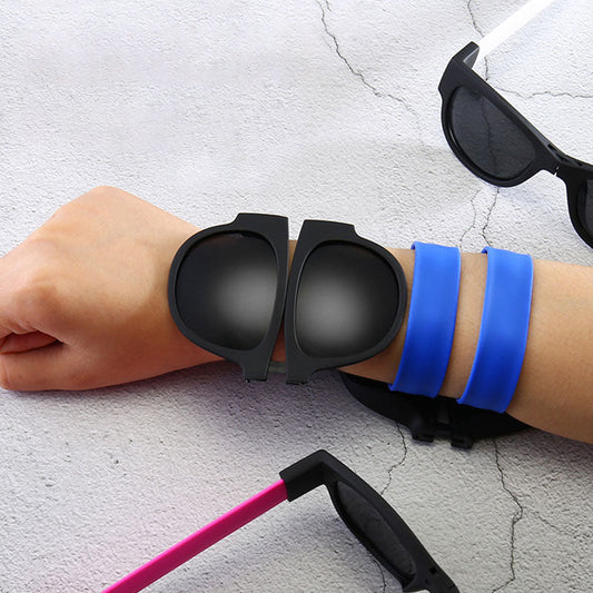 Folding Sunglasses with Slap Bracelet