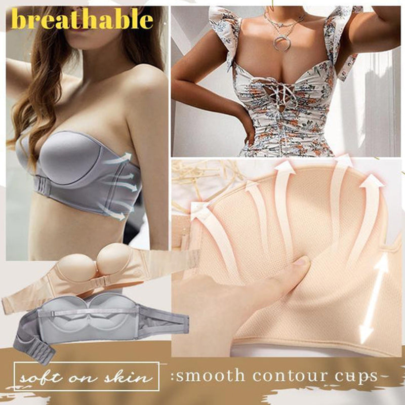 Strapless Front Buckle Lift Bra