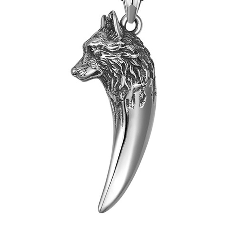 Folbom- Retro Wolf Head Titanium Steel Necklace