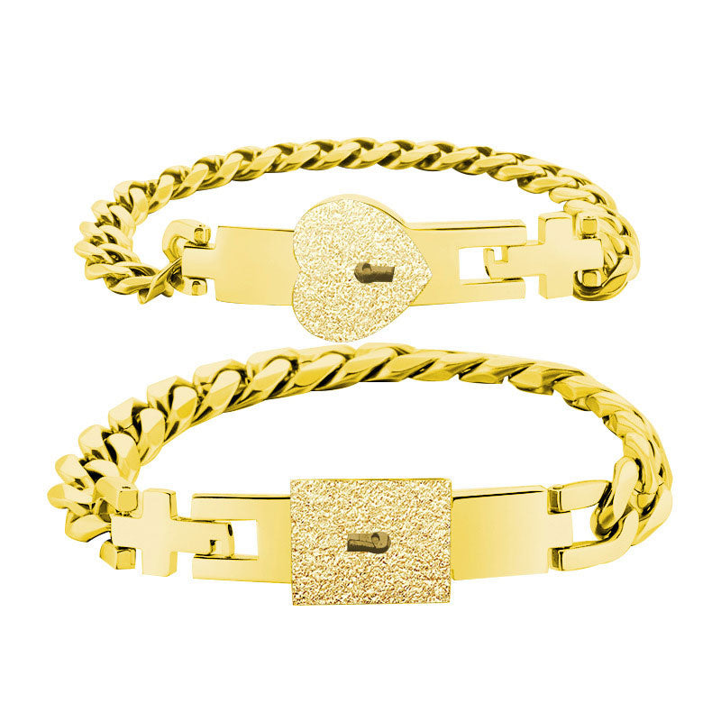 Bracelet with Lock Key Bracelet Set（2 Pcs）