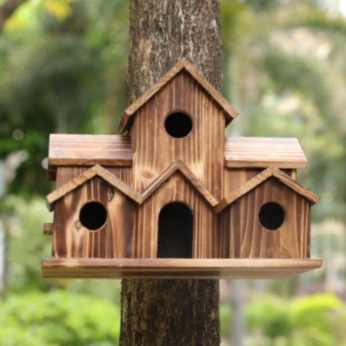 6 Hole Handmade Bird House - GIFT FOR NATURE LOVERS