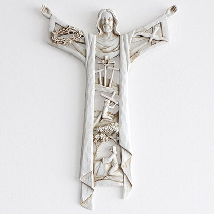 ⛪🔥Risen Christ Wall Cross Jesus Figures